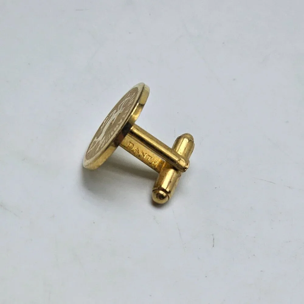 Vintage Dante Gold Tone Capricorn Zodiac Horoscope Cufflinks